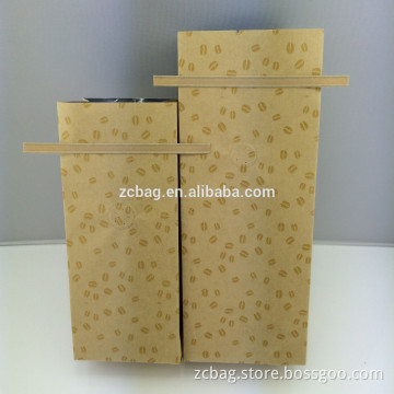 100g tin tie Kraft aluminum foil coffee valve one way degassing four side seal gusset coffee bean package bags